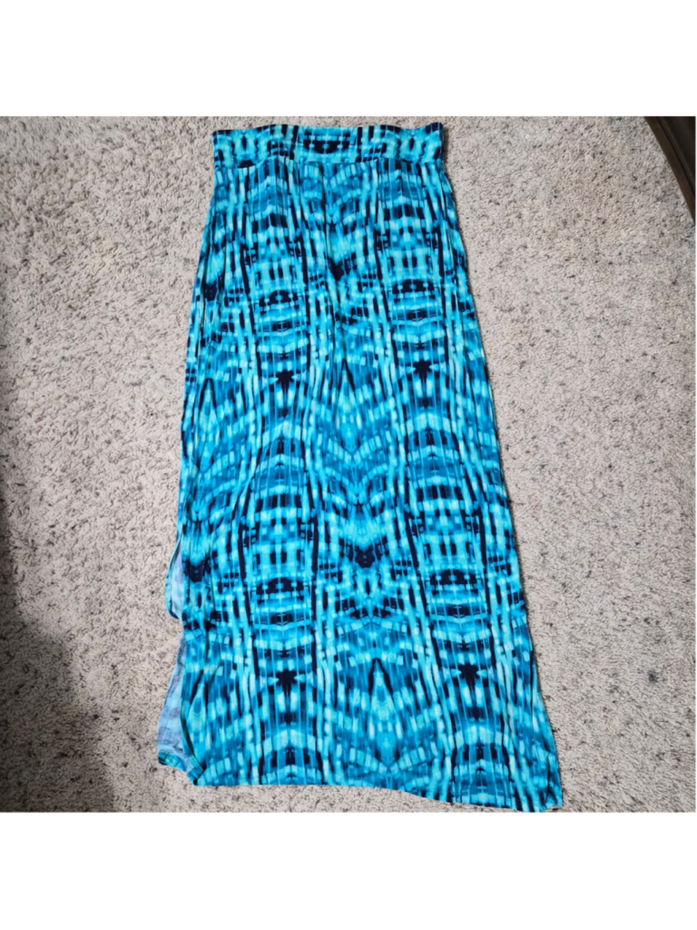 Ana Women's Maxi Skirt Blue and Green Tie Dye Pattern Size M - Picture 3 of 8